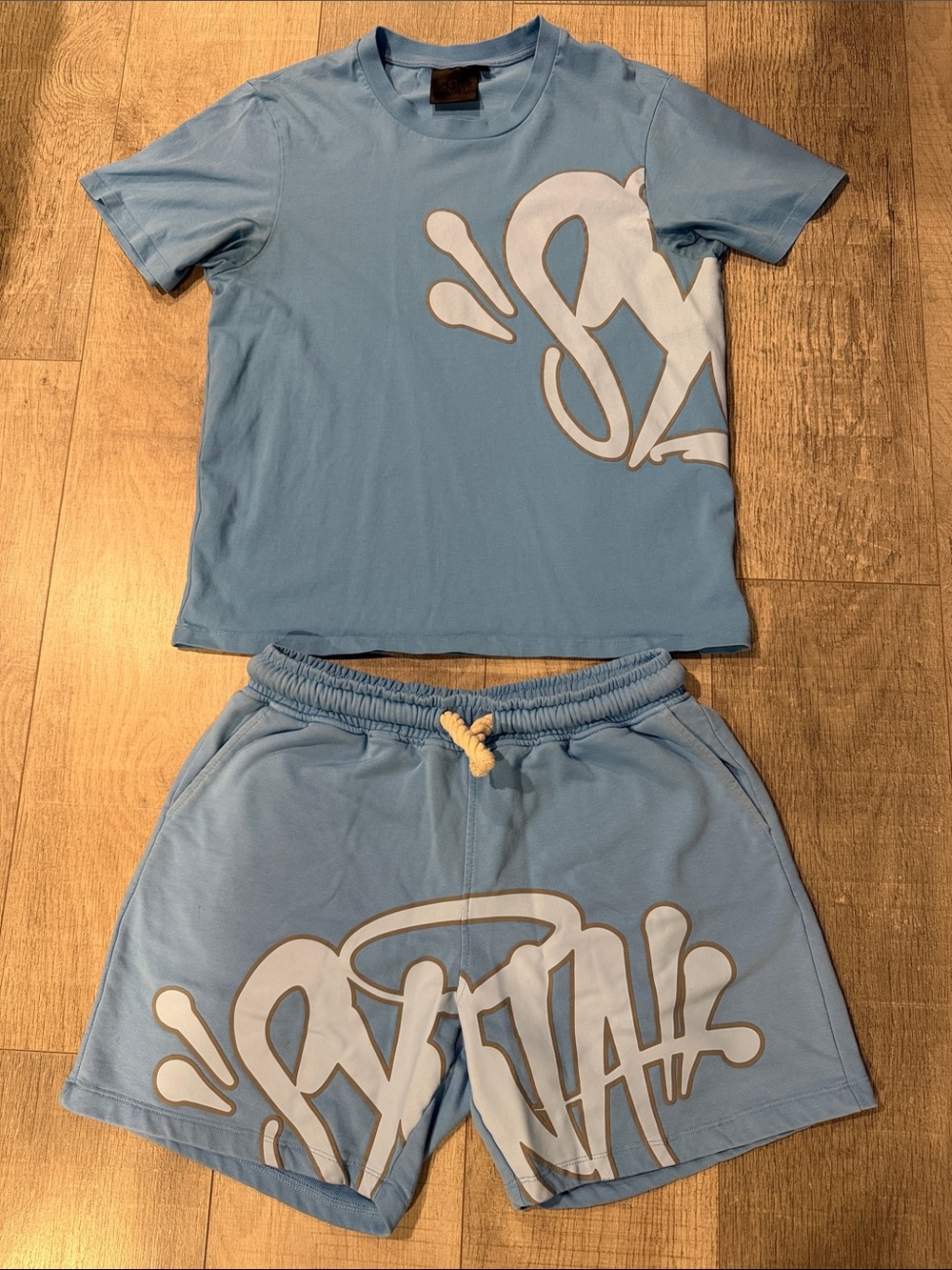 Syna World Light Blue Graphic Tee & Shorts Set